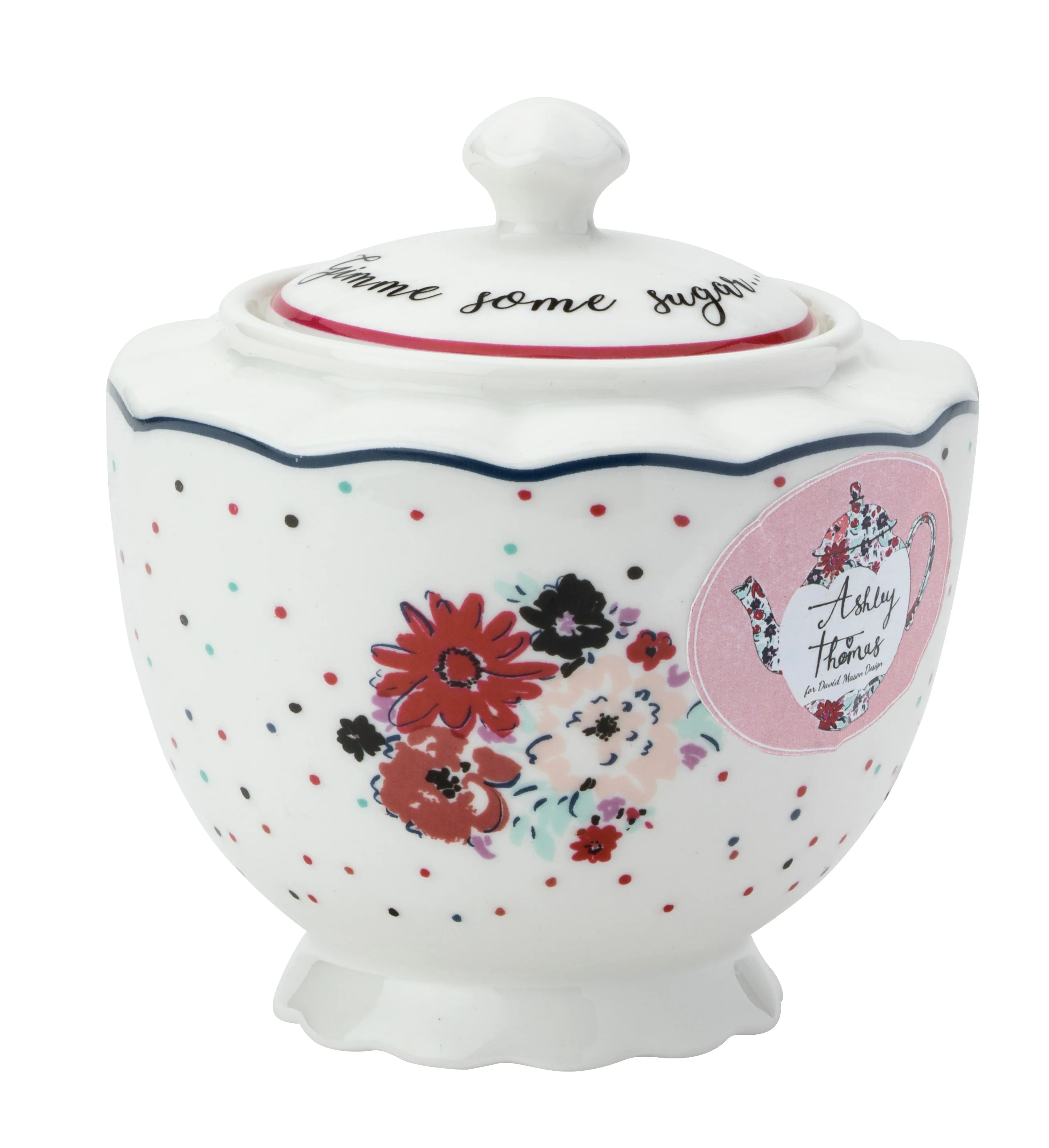Ashley Thomas Porcelain Vintage Sugar Bowl - Image 3