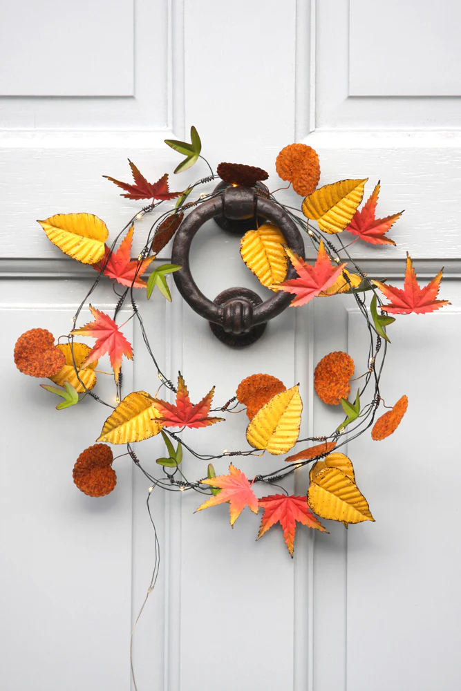 Handmade Metal LED Fairy Lights,Autumn Leaves(Battery Operated) - Image 4