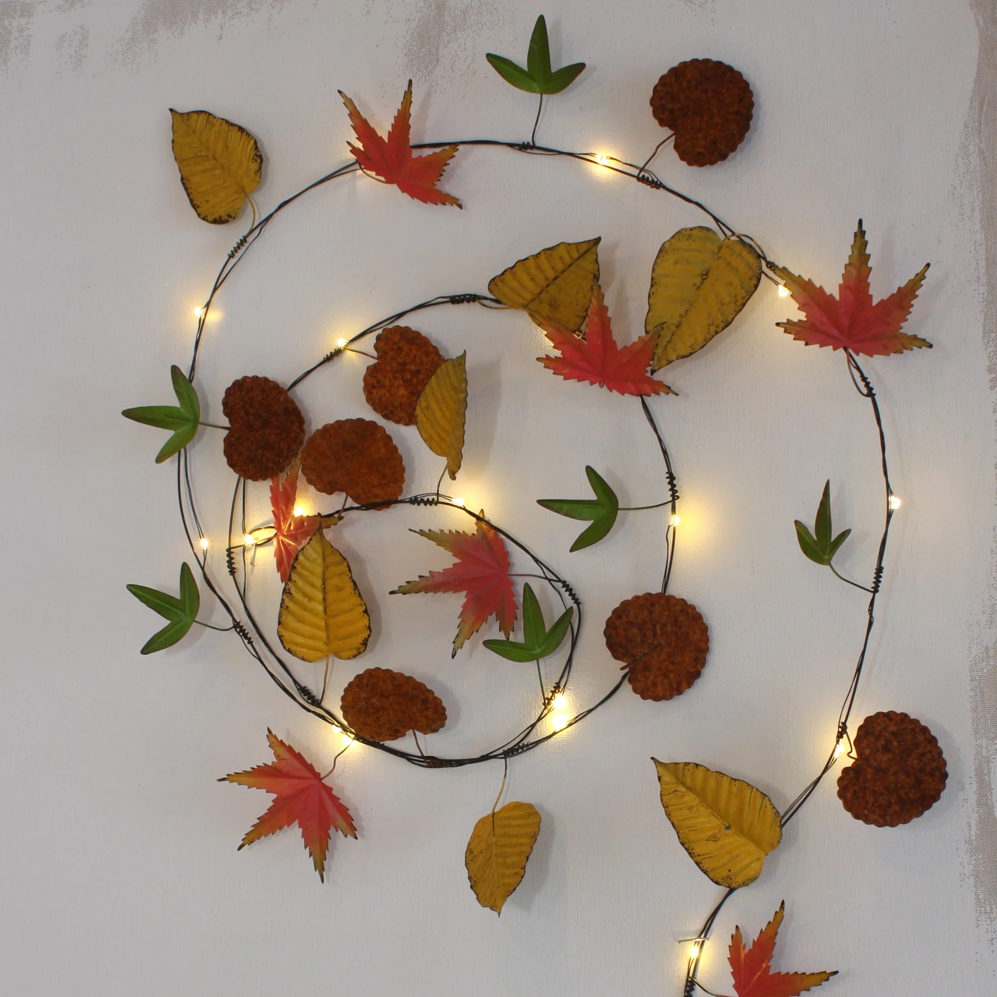 Handmade Metal LED Fairy Lights,Autumn Leaves(Battery Operated) - Image 5
