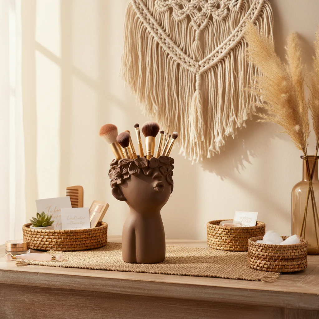 Bahne Cement Vase Lady Kiss, Brown - Image 3