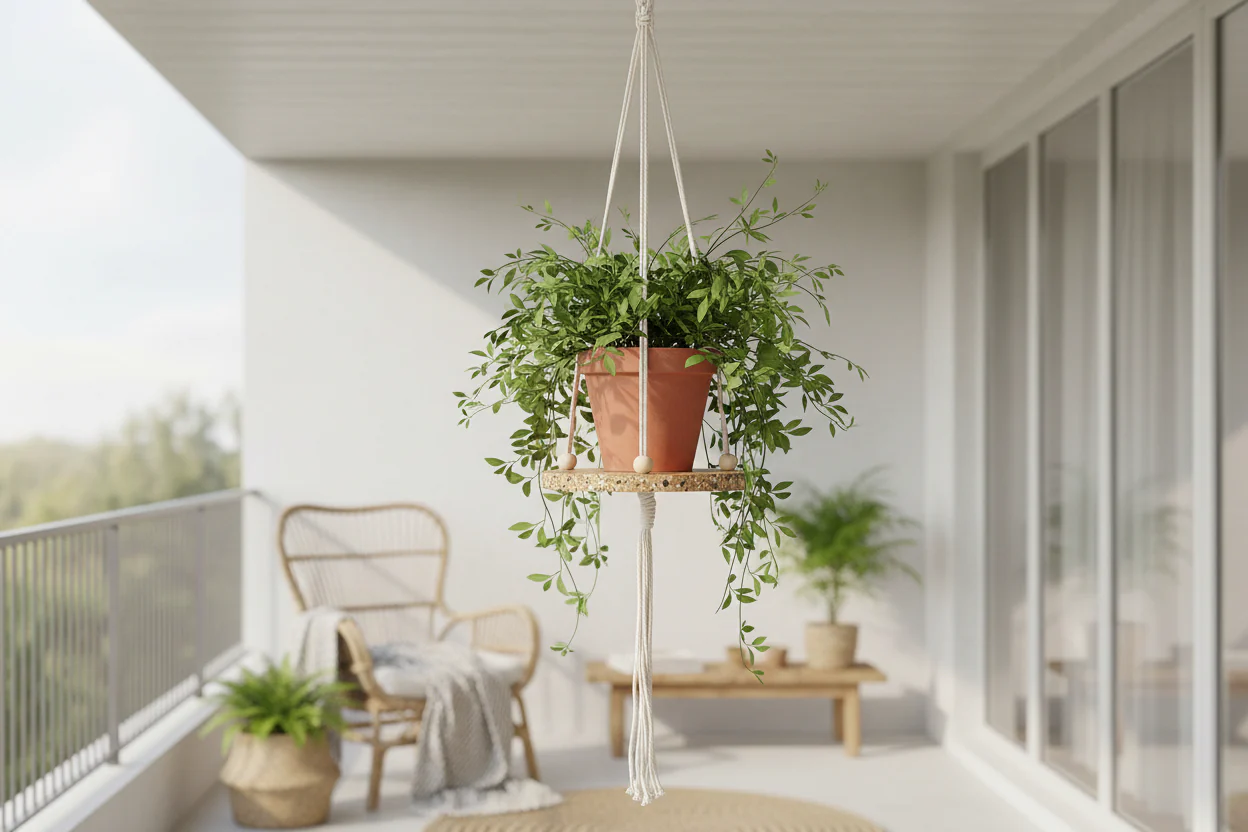 Bloomingville Concrete Plant Hanger Brown - Image 3