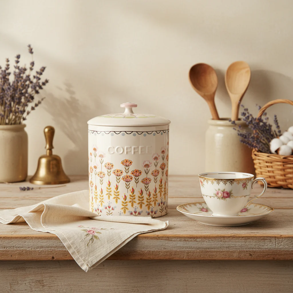 Cath Kidston Painted Table Ceramic Coffee Storage Jar - Image 3