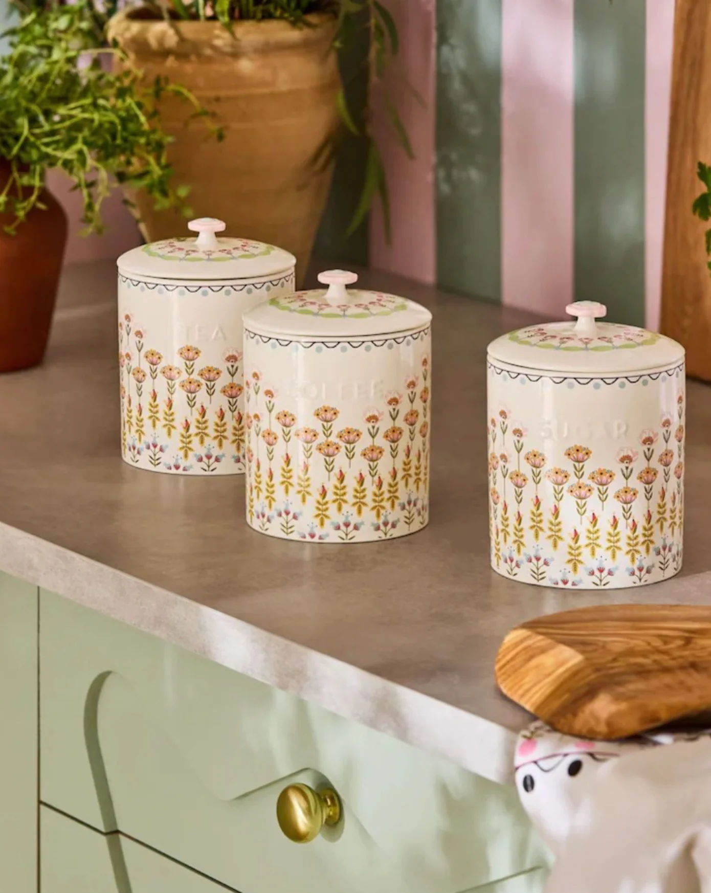 Cath Kidston Painted Table Ceramic Coffee Storage Jar - Image 5