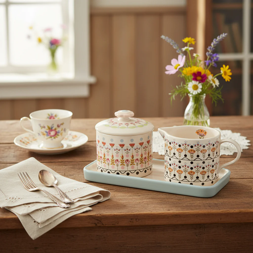 Cath Kidston Painted Table Sugar & Milk Jug Set - Image 3
