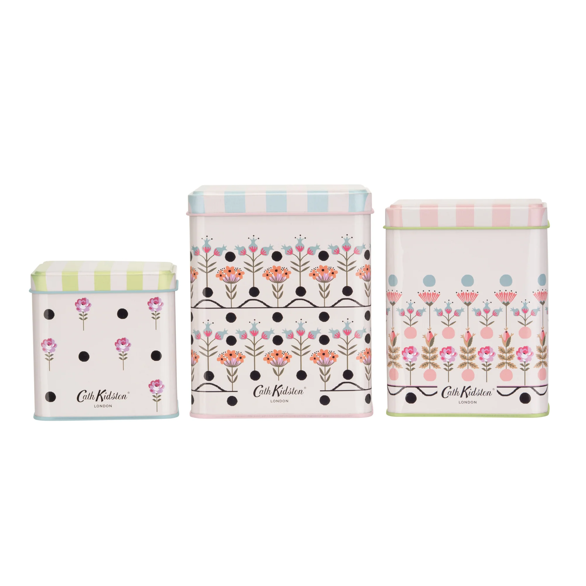 Cath Kidston Painted Table Square Storage Caddies,(Set Of 3) - Image 4