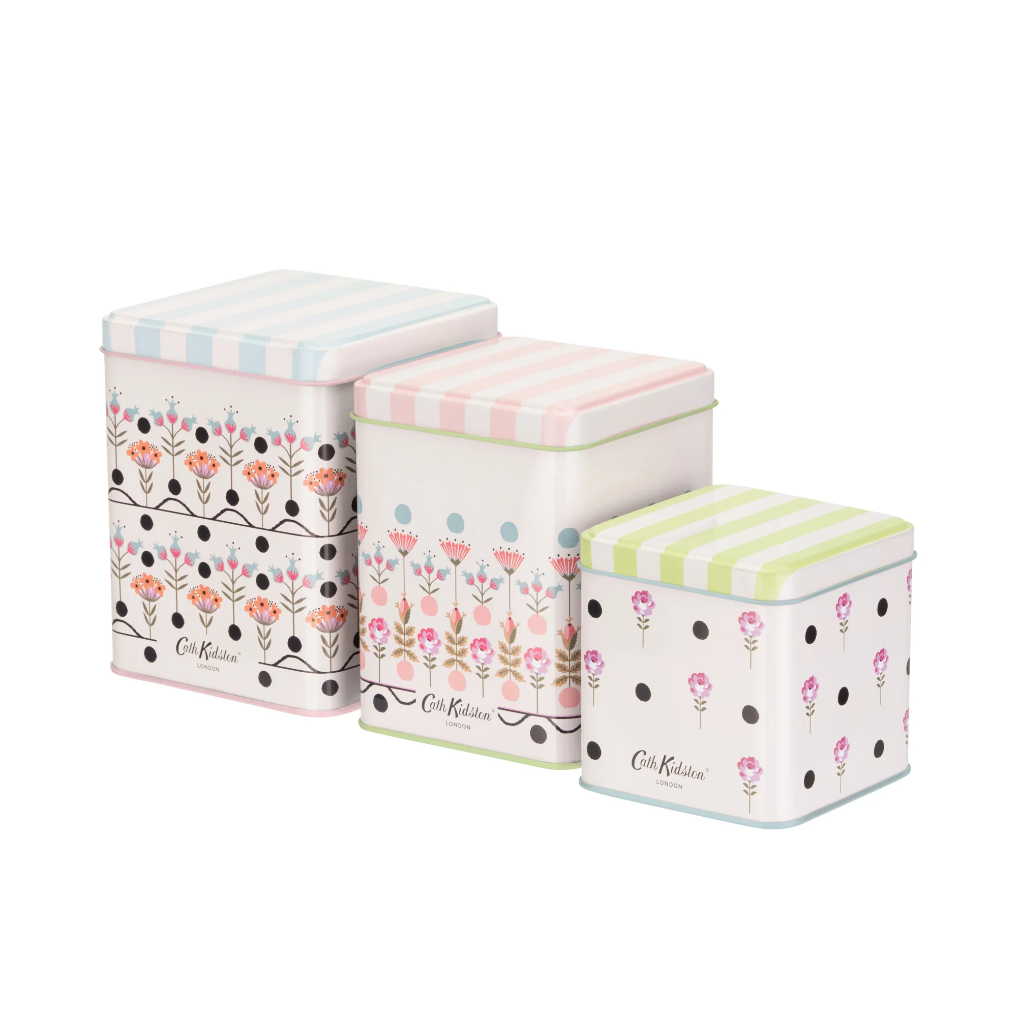 Cath Kidston Painted Table Square Storage Caddies,(Set Of 3) - Image 5