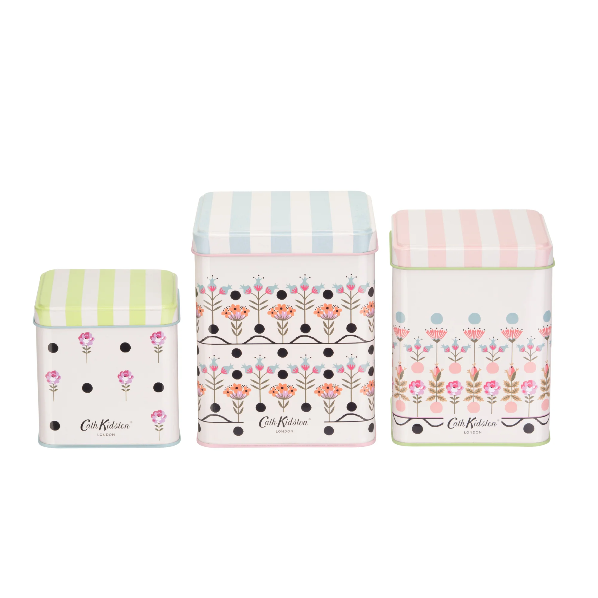 Cath Kidston Painted Table Square Storage Caddies,(Set Of 3) - Image 6