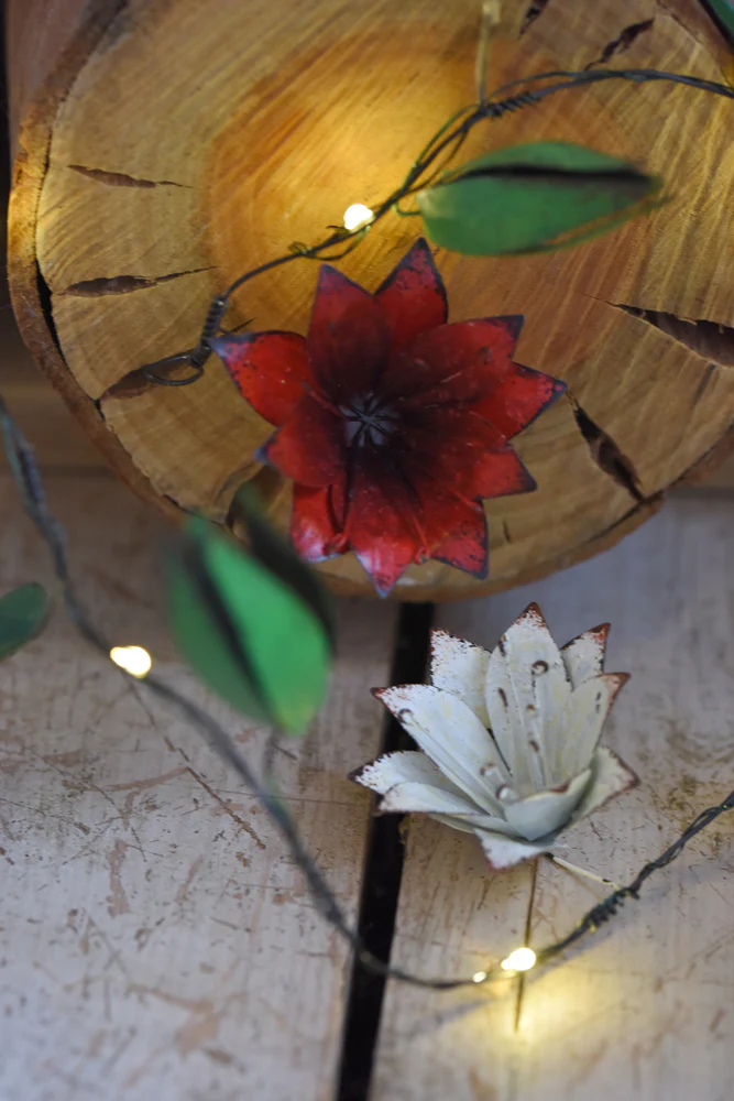 Handmade Metal LED Fairy Lights, Clematis (Battery Operated) - Image 3