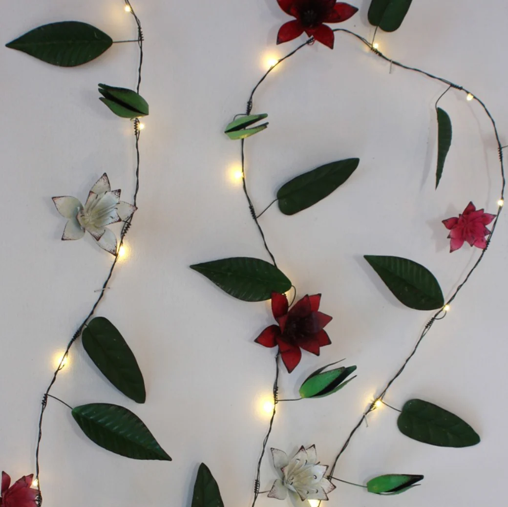 Handmade Metal LED Fairy Lights, Clematis (Battery Operated) - Image 5