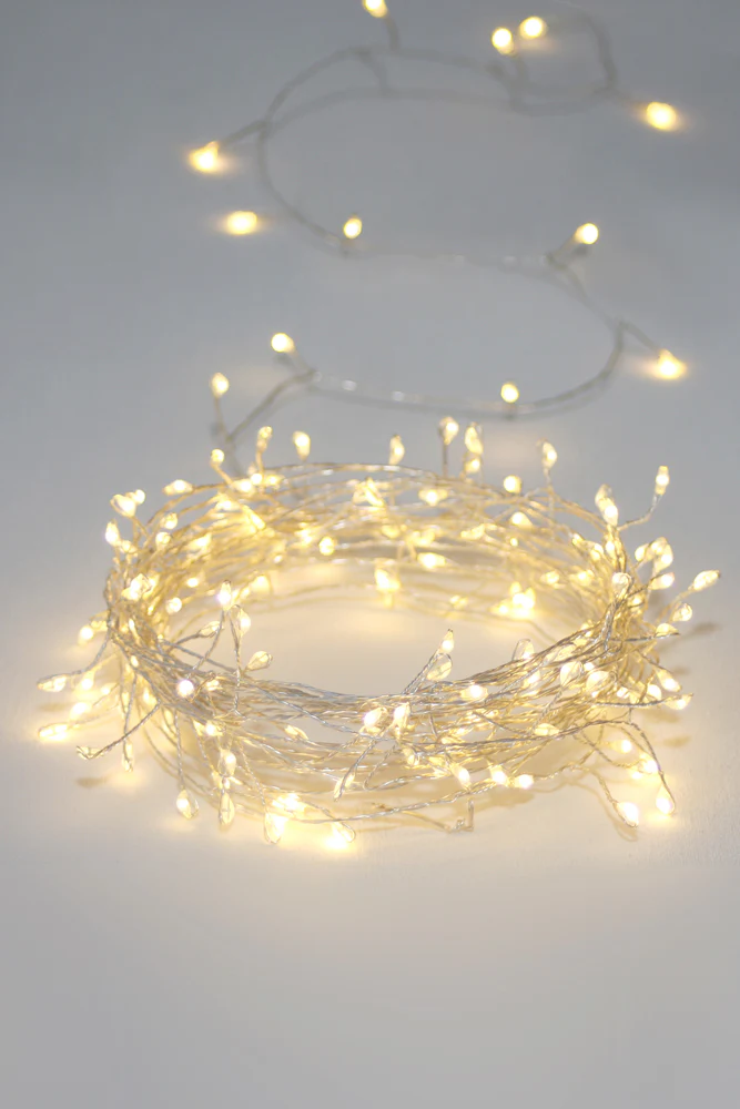 Cluster LED Fairy Lights Silver (Battery Operated) - Image 3