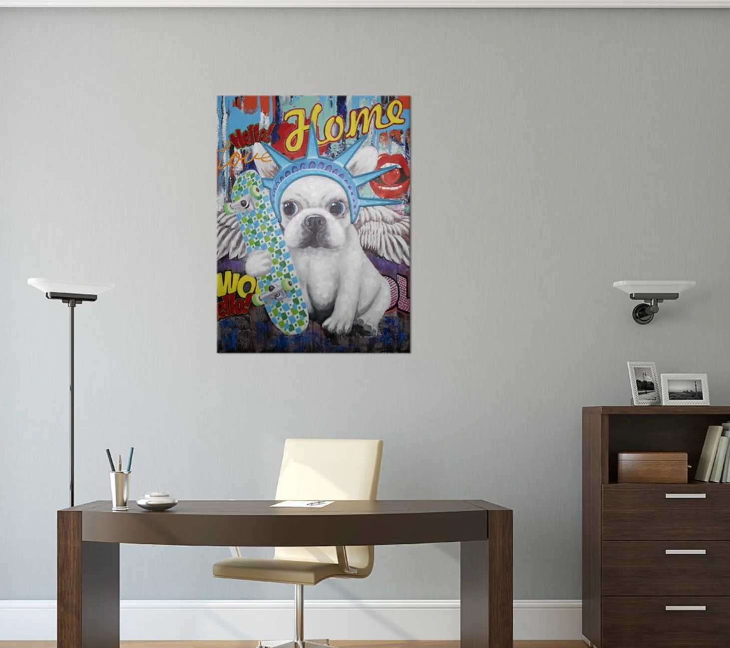 Locomocean Wall Artwork With Neon Lighting Liberty Dog - Image 4