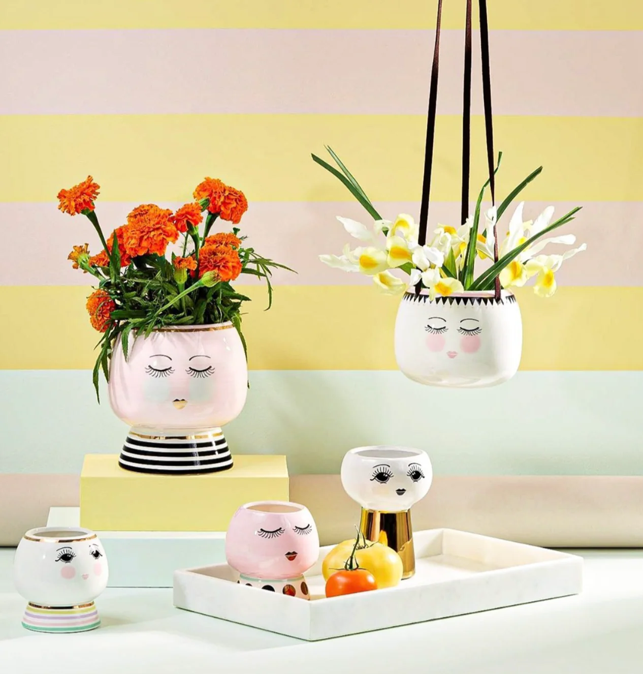 Miss Etoile Ceramic Flower Pot Closed Eyes - Image 4