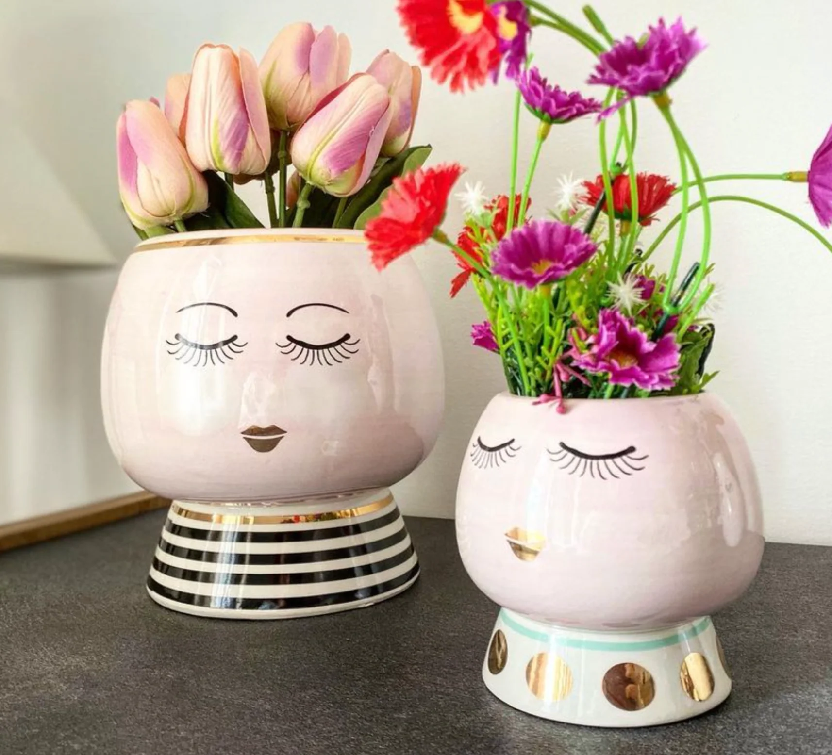 Miss Etoile Ceramic Flower Pot Closed Eyes - Image 5