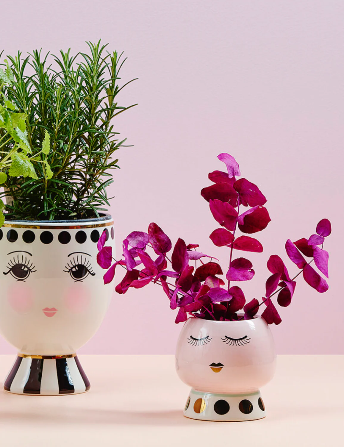 Miss Etoile Ceramic Flower Pot Closed Eyes - Image 6