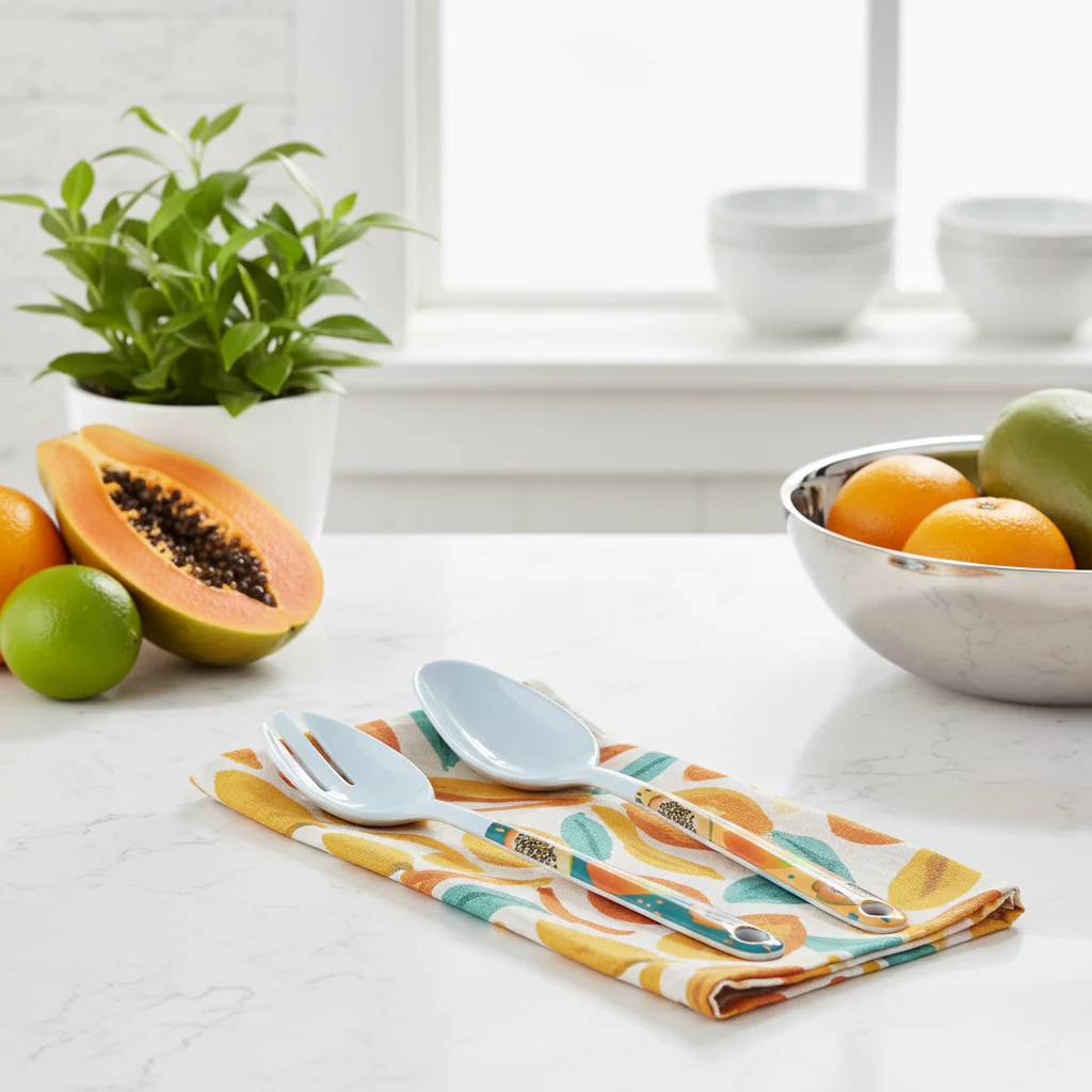 Papaya Bliss Melamine Salad Servers - Image 3