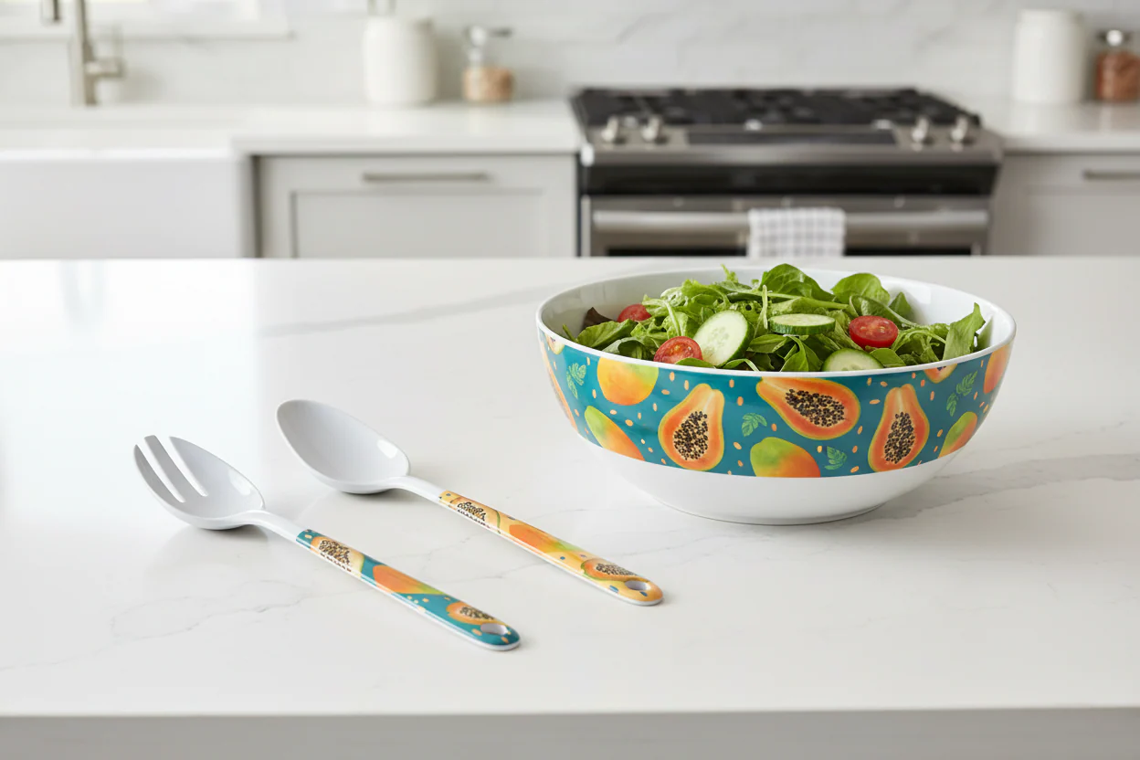 Papaya Bliss Melamine Salad Servers - Image 4