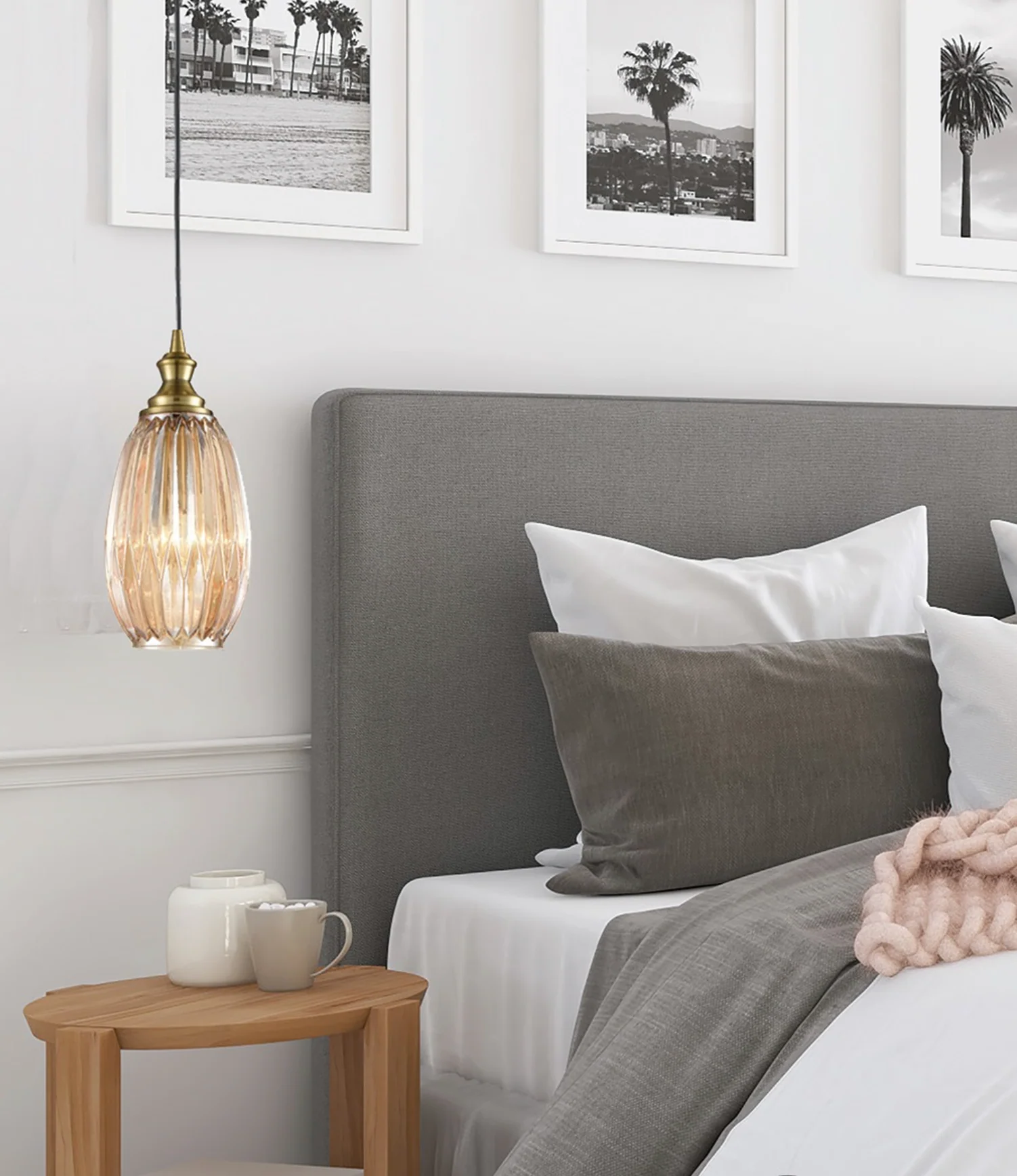 Refract Oval Glass Pendant, Champagne - Image 4