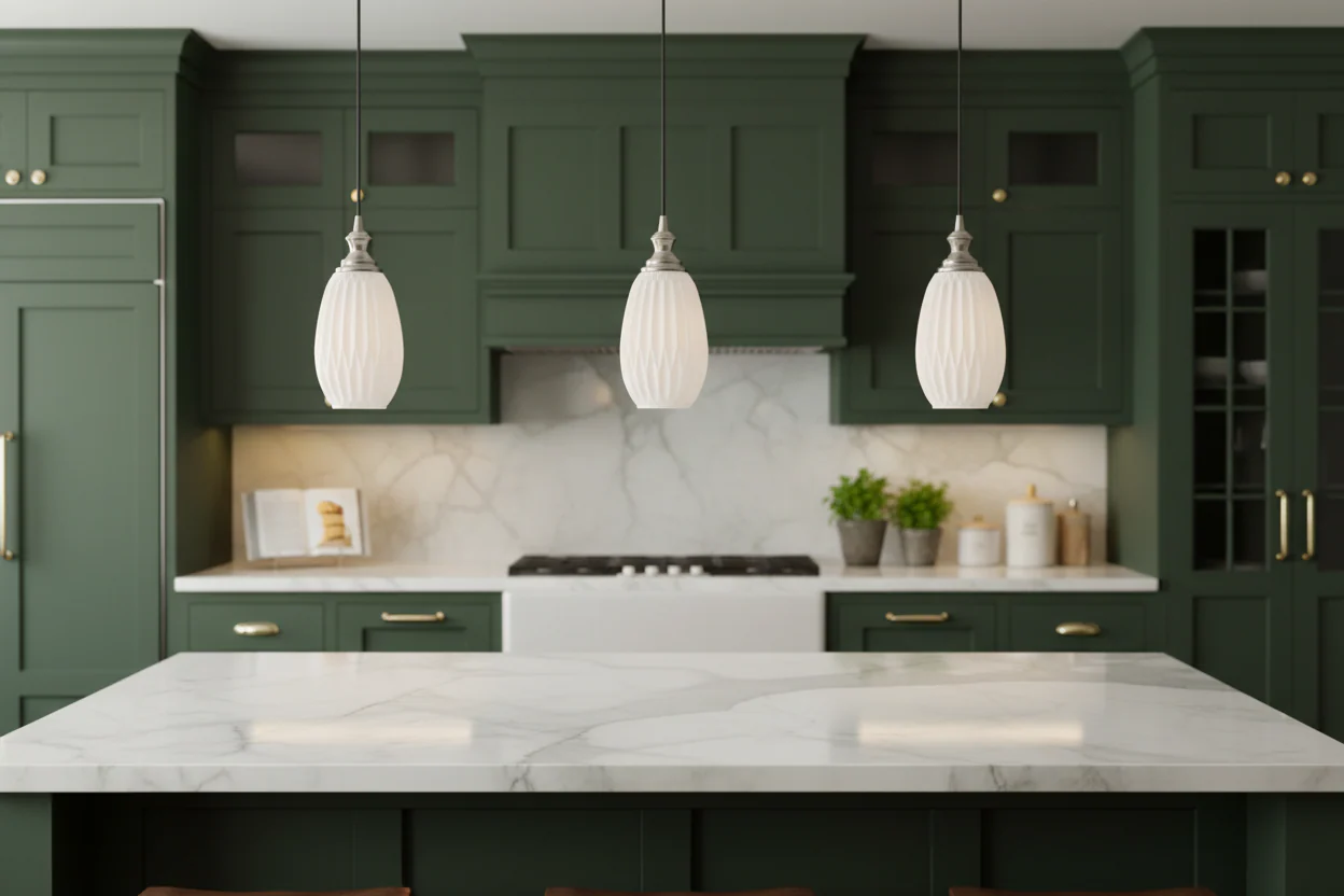 Refract Oval Glass Pendant, White - Image 3