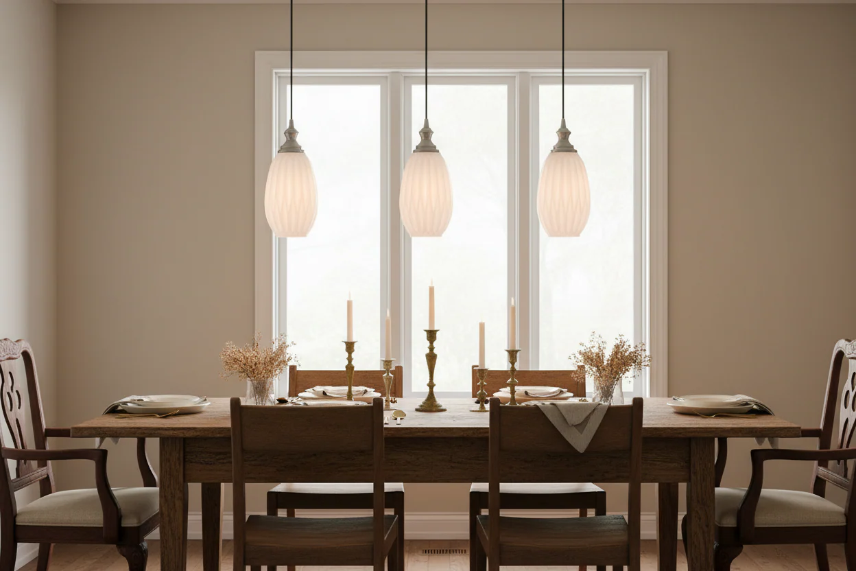 Refract Oval Glass Pendant, White - Image 4