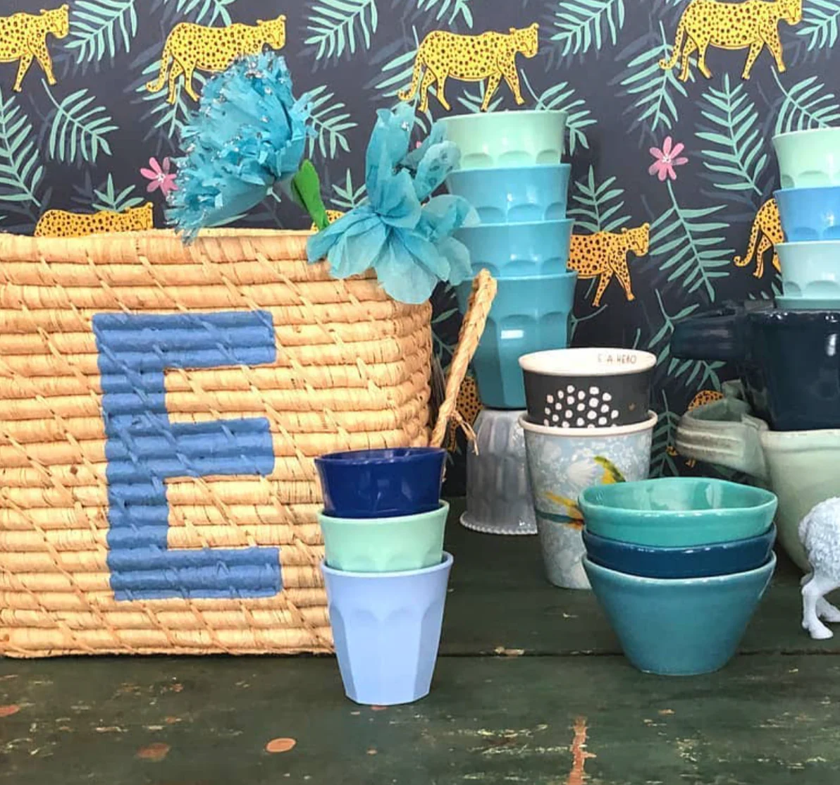 Rice Raffia Alphabets Basket - Image 13