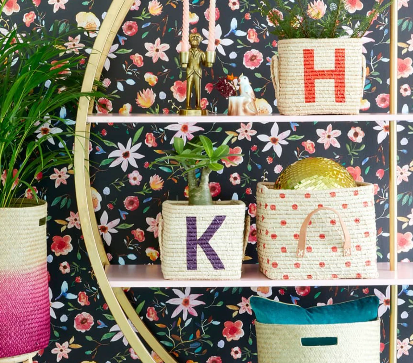 Rice Raffia Alphabets Basket - Image 21