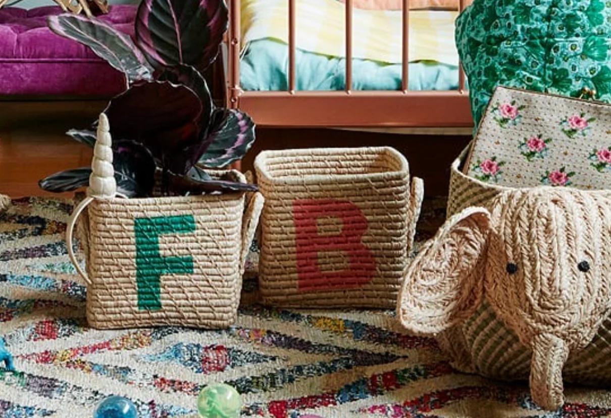 Rice Raffia Alphabets Basket - Image 23
