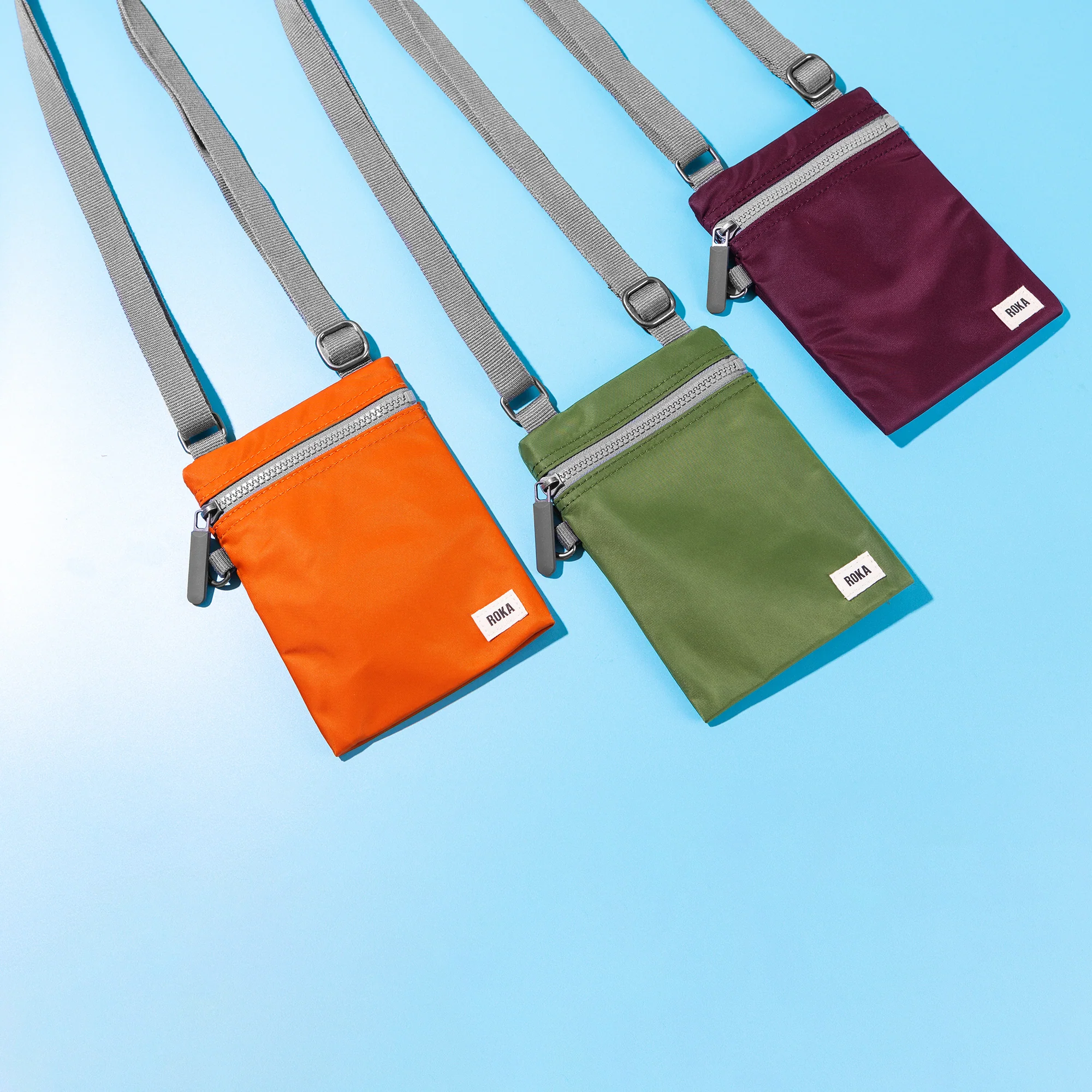 Roka London Chelsea Crossbody Phone Bag, Avocado (Recycled Nylon) - Image 11