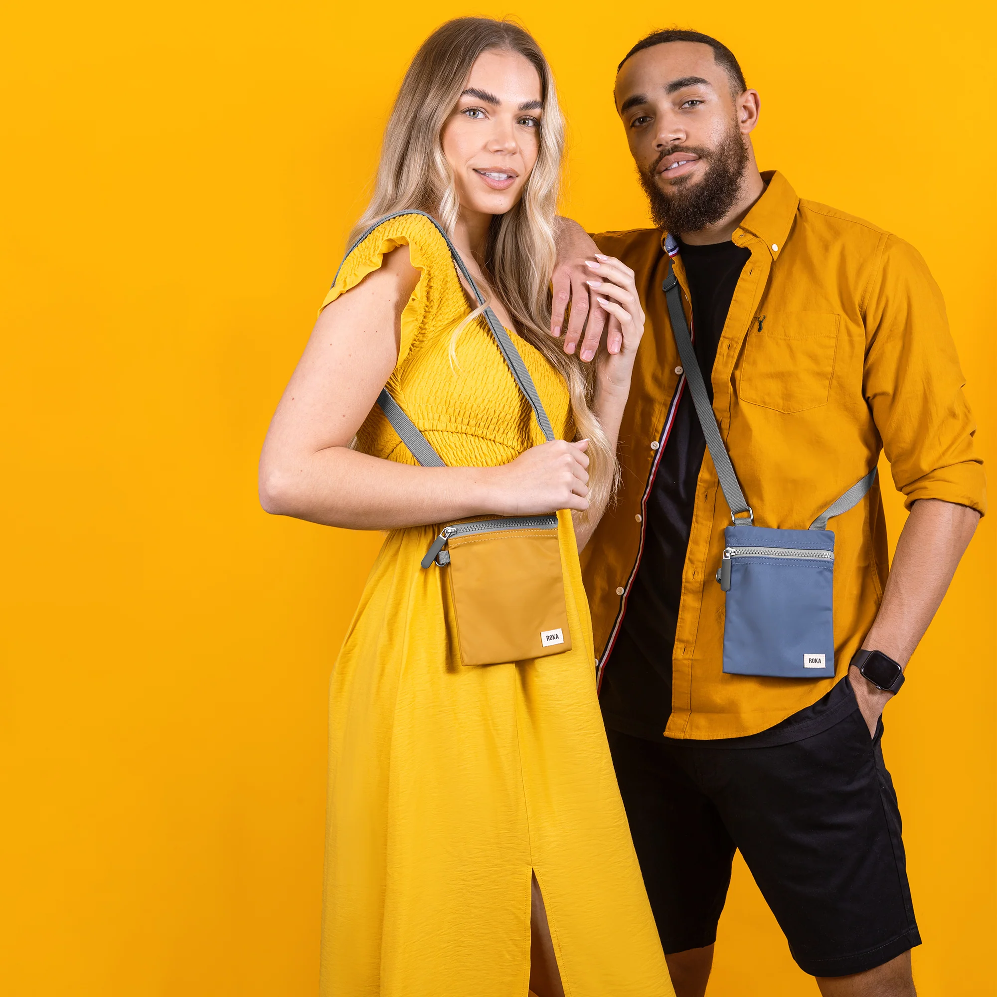 Roka London Chelsea Crossbody Phone Bag, Deep Blue (Sustainable Canvas) - Image 12