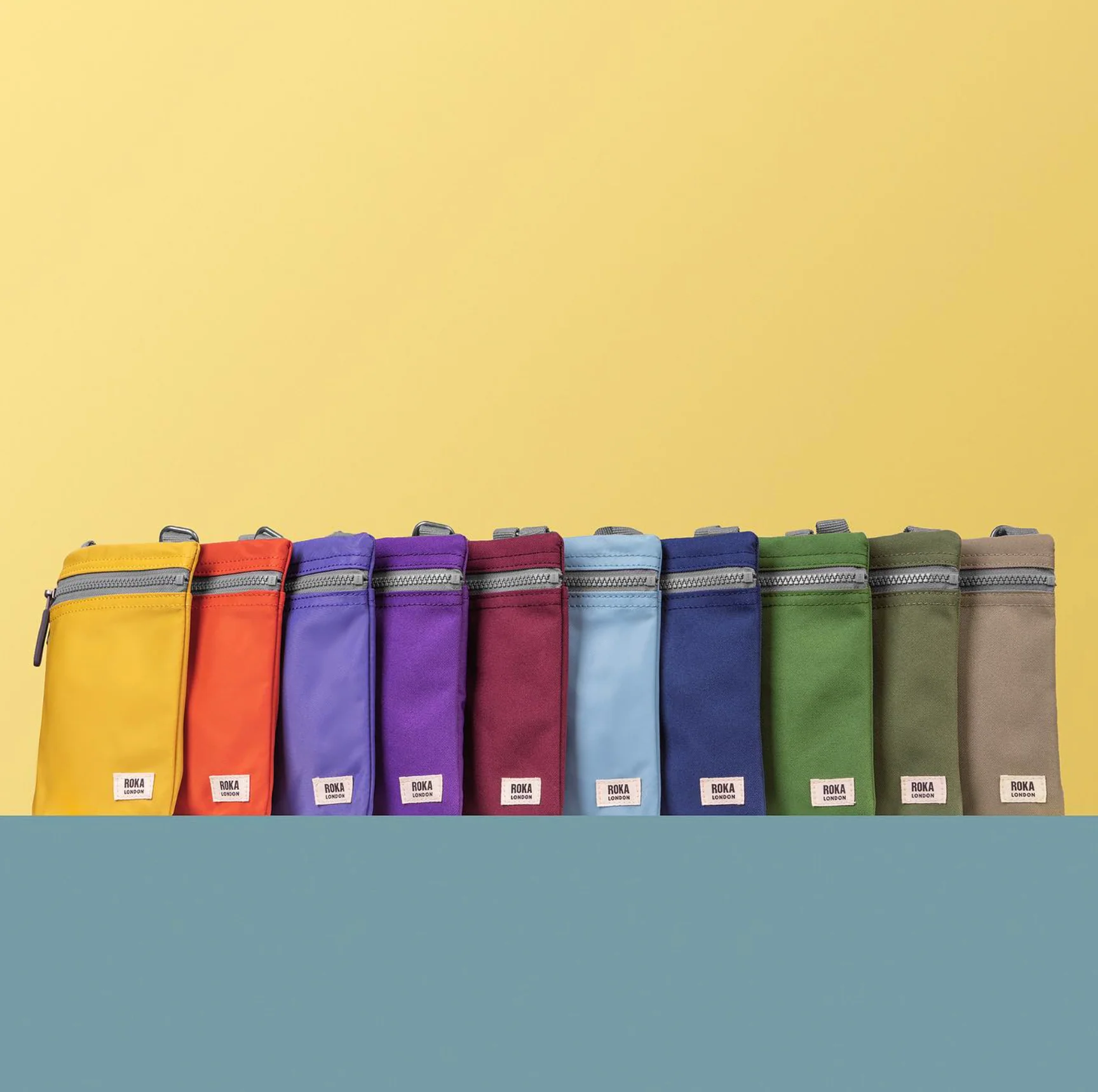 Roka London Chelsea Crossbody Phone Bag, Foliage (Sustainable Canvas) - Image 10