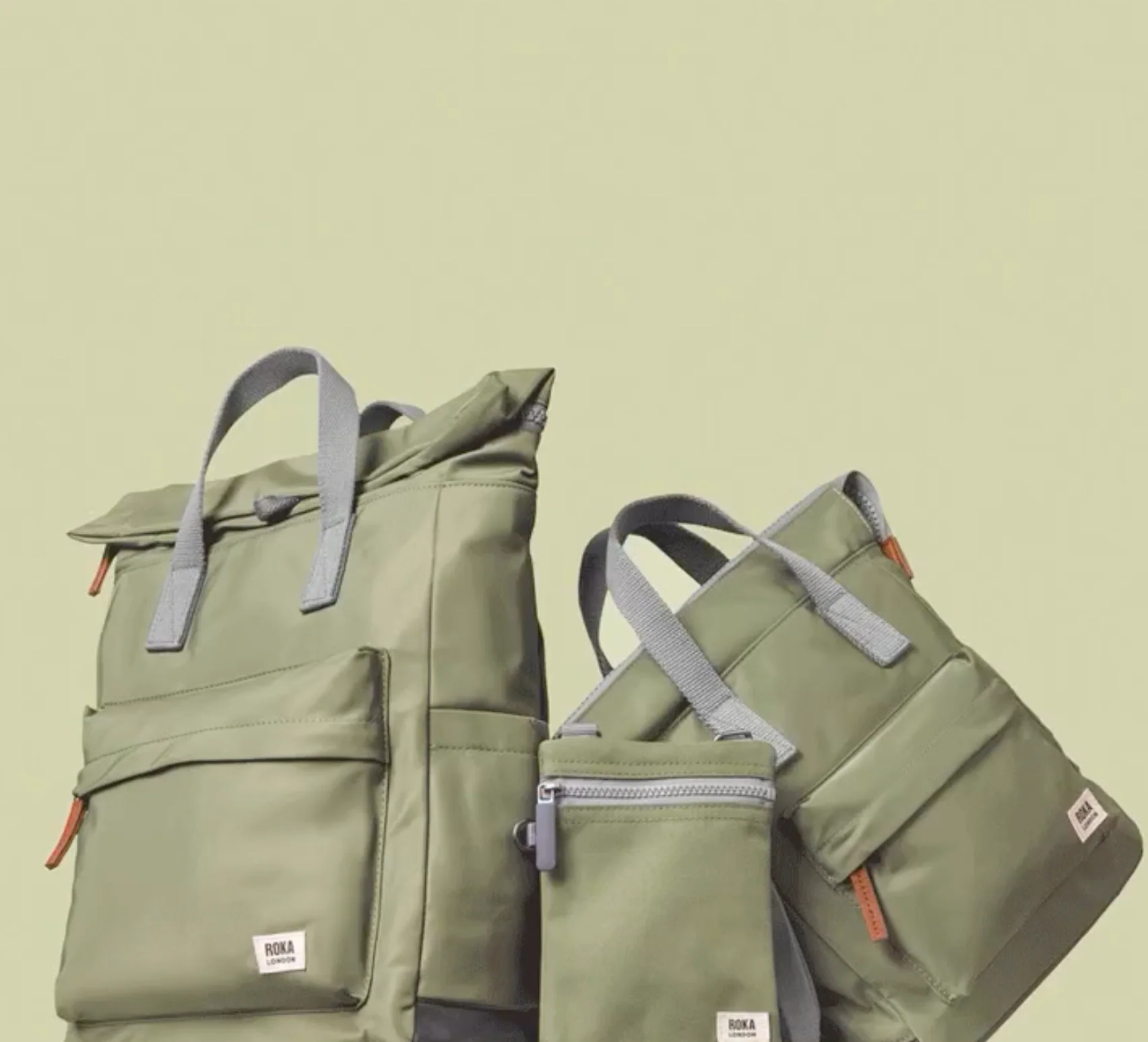 Roka London Chelsea Crossbody Phone Bag, Granite (Sustainable Canvas) - Image 7