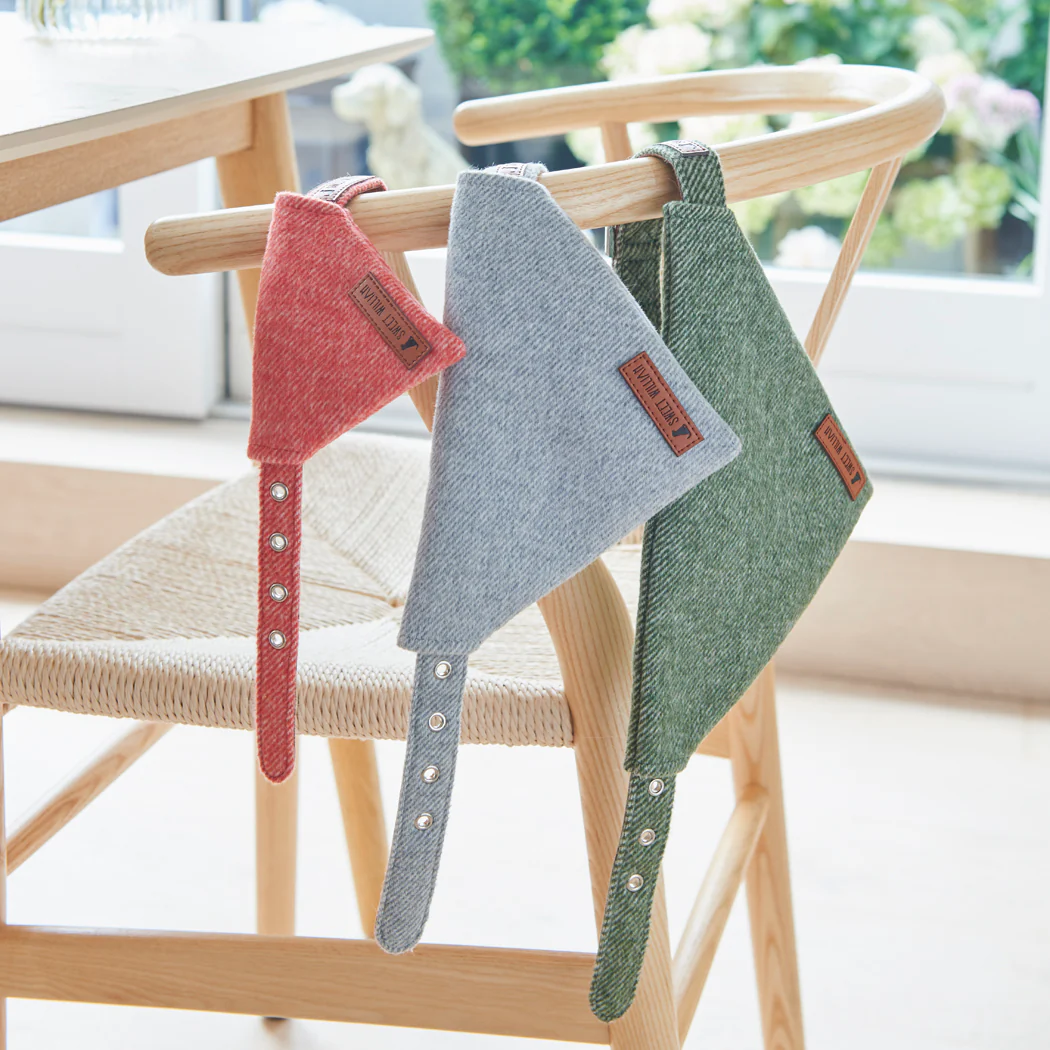 Sweet William Tweed Dog Bandana, Grey - Image 8
