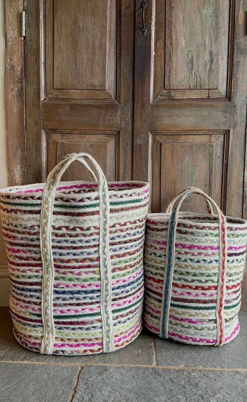 The Braided Rug Company Slouchy Jute Basket, Multi - Image 3