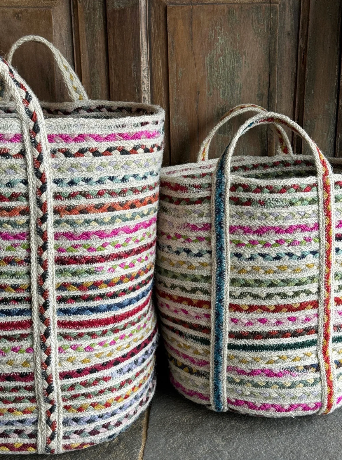 The Braided Rug Company Slouchy Jute Basket, Multi - Image 4