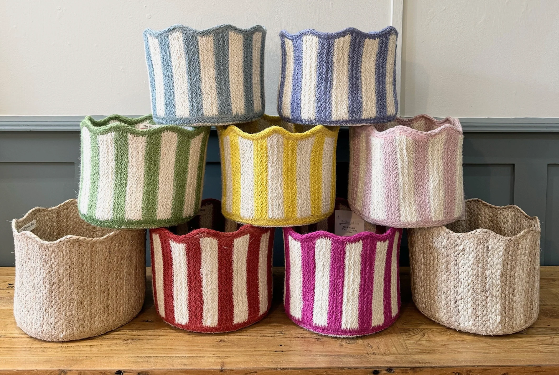 The Braided Rug Company Tulip Basket, Jade - Image 5