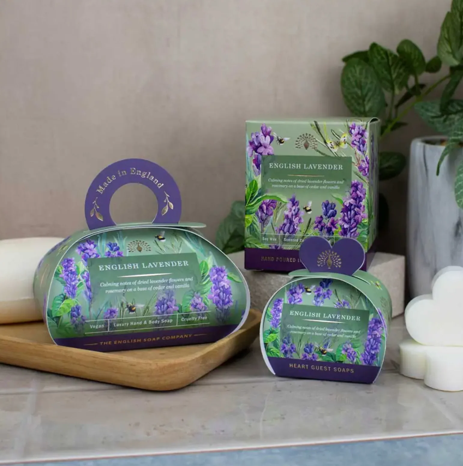 The English Soap Company Signature, English Lavender Mini Heart Soaps - Image 5