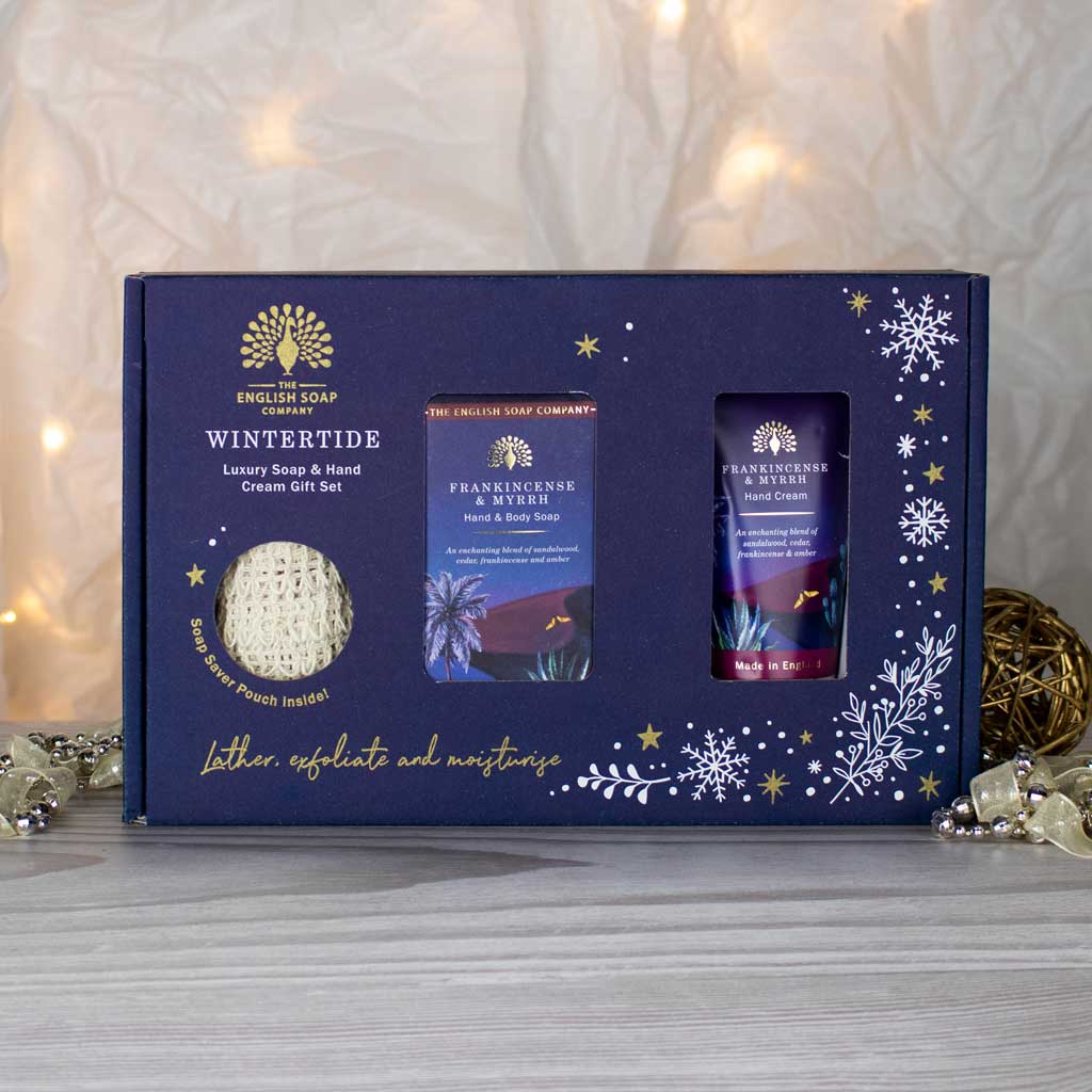The English Soap Company Wintertide, Frankincense & Myrrh Luxury Soap & Hand Cream Gift Set - Image 3