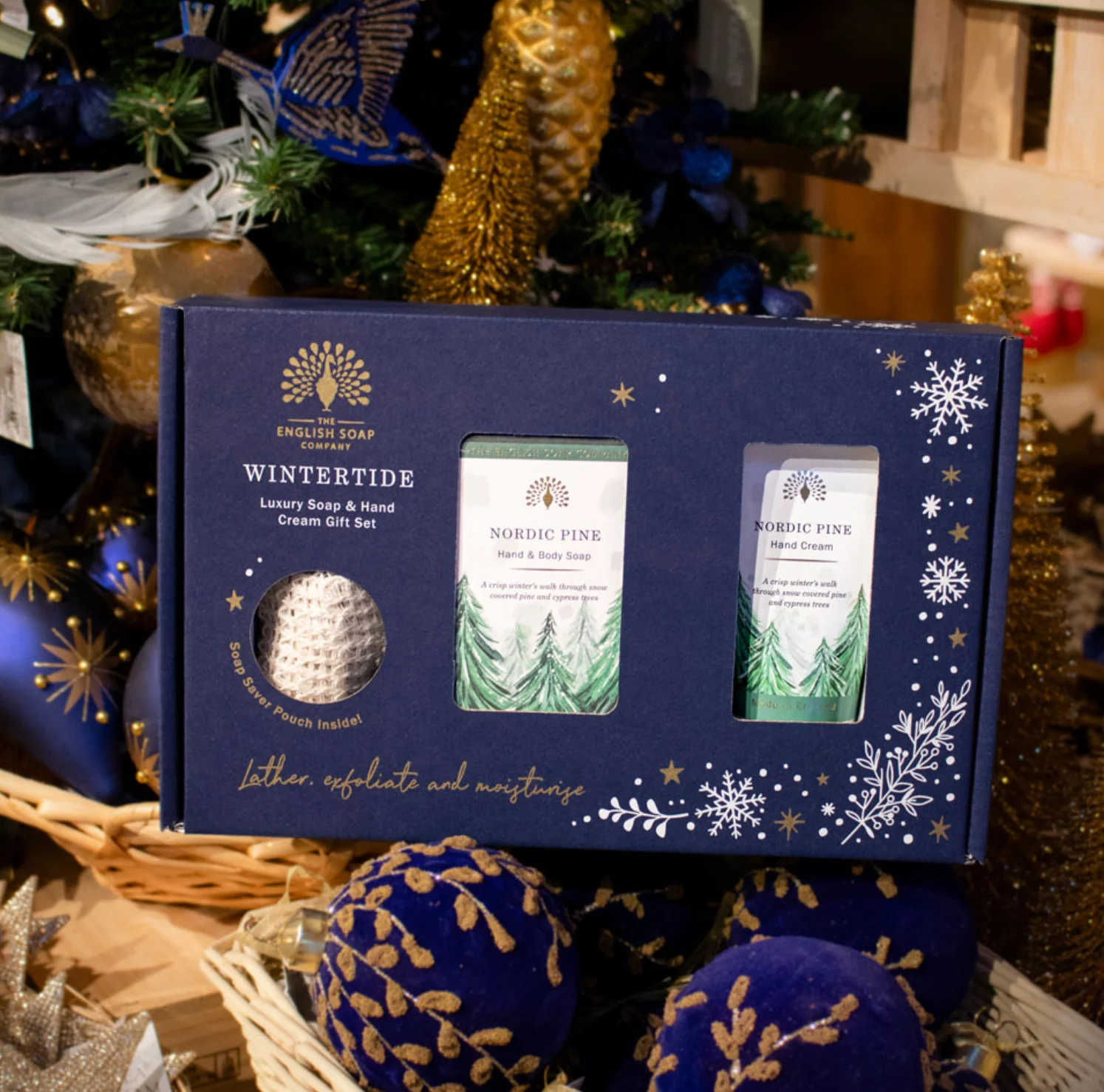 The English Soap Company Wintertide, Nordic Pine Luxury Soap & Hand Cream Gift Set - Image 4
