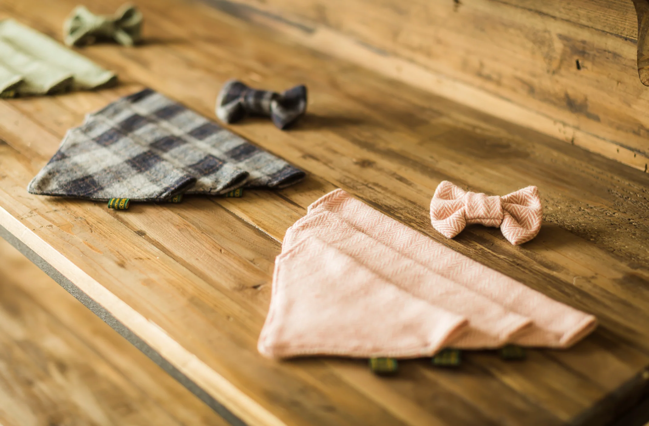Tweedmill Rolled Tweed Dog Bow Tie, Dusky Pink - Image 7