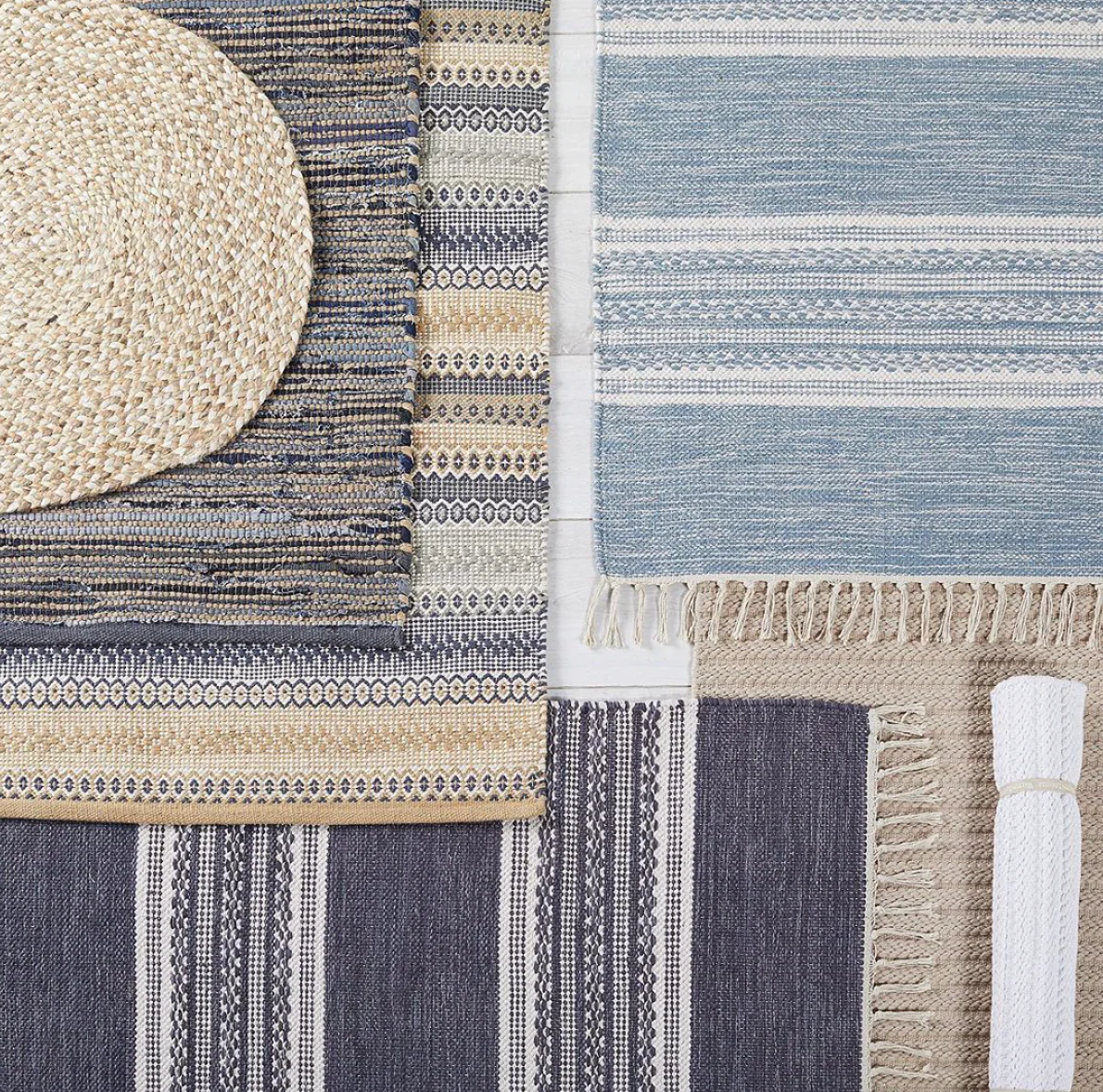 Walton & Co Cirrus Cotton Rug Blue - Image 3