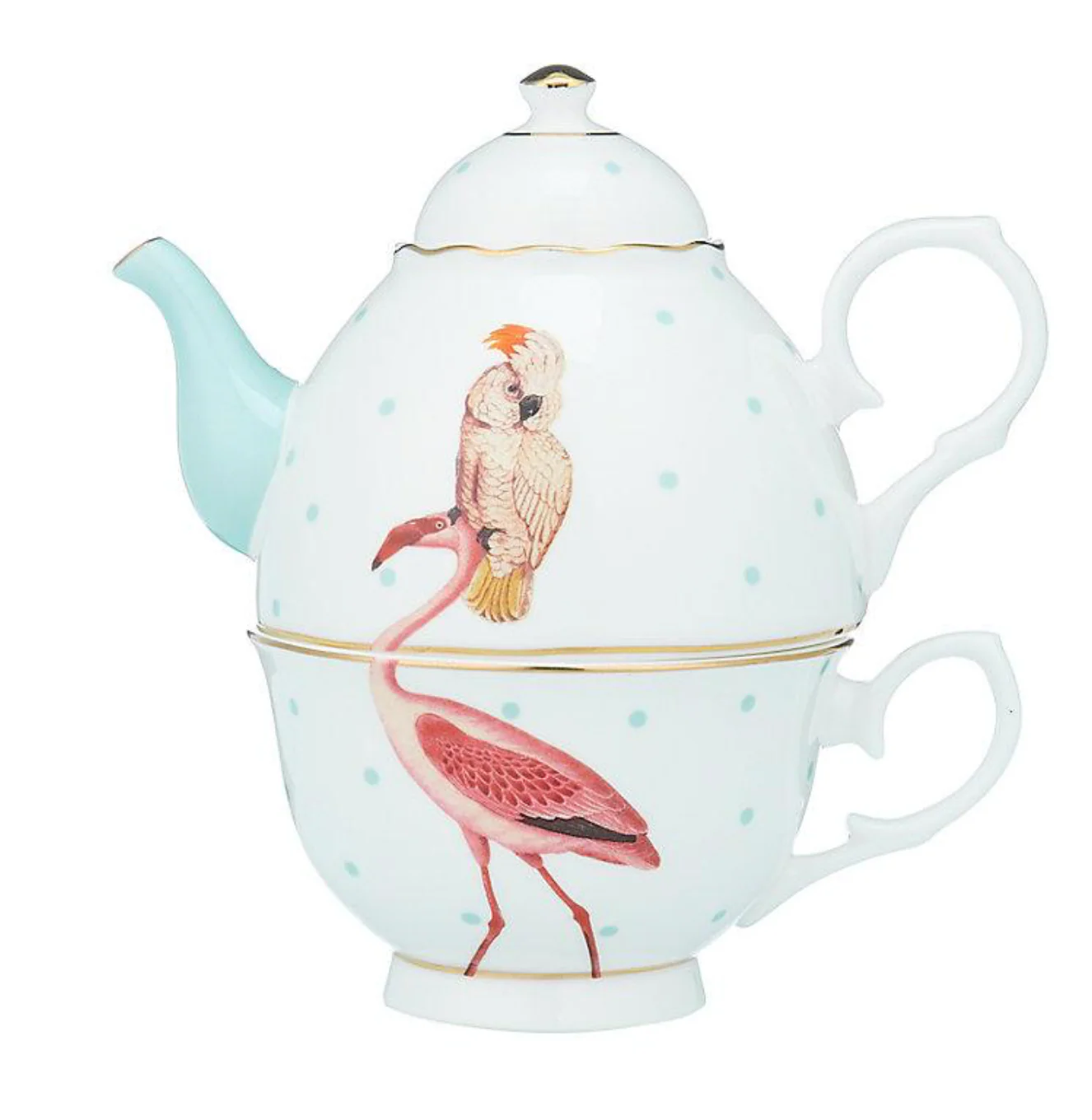 Yvonne Ellen Tea For One Set,  Flamingo - Image 3