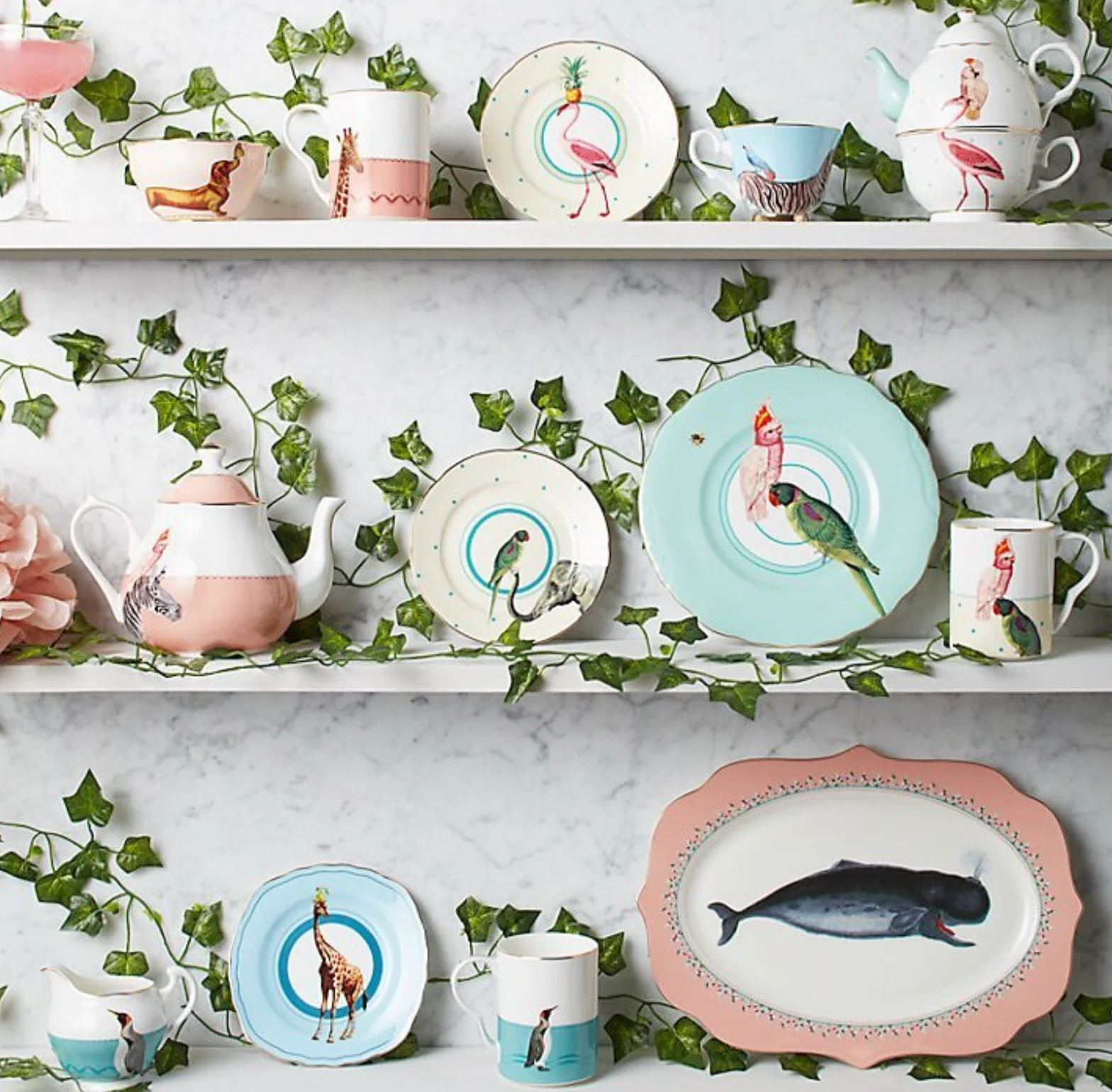 Yvonne Ellen Tea For One Set,  Flamingo - Image 6